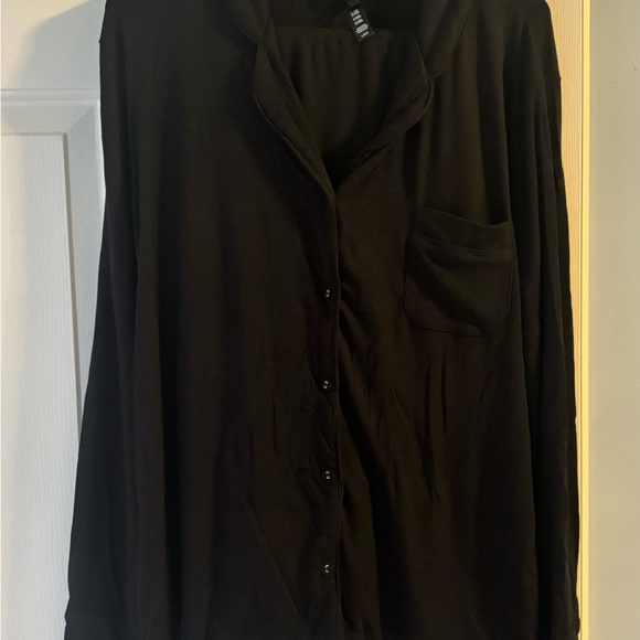SKIMS super soft black ribbed pajama set, EUC, L - Picture 3 of 7
